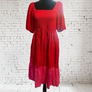 Robert Louis Vibrant Red Midi Dress